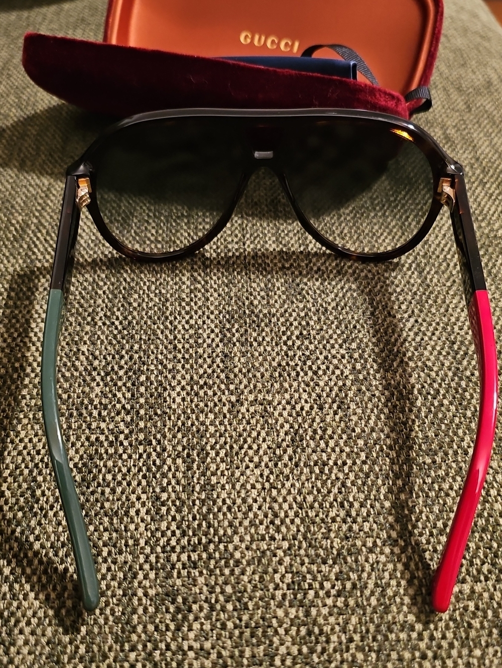 Gucci Aviator Multi Color Unisex Black Sunglasses - Picture 6 of 7